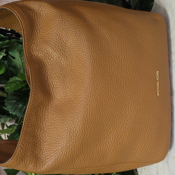 Michael Kors Cognac Pebbled Leather Hobo Shoulder Bag